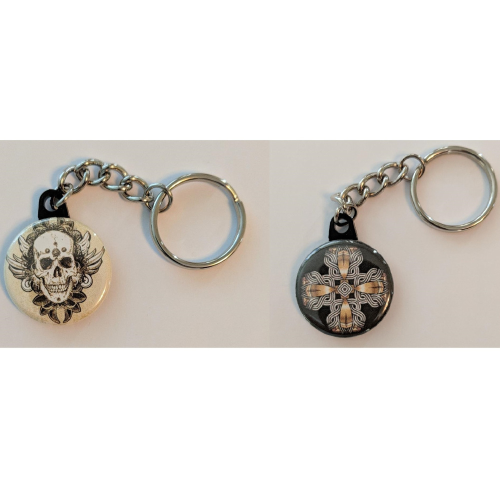 NWOT 2 Keychains with 1.25 in Pinback Button